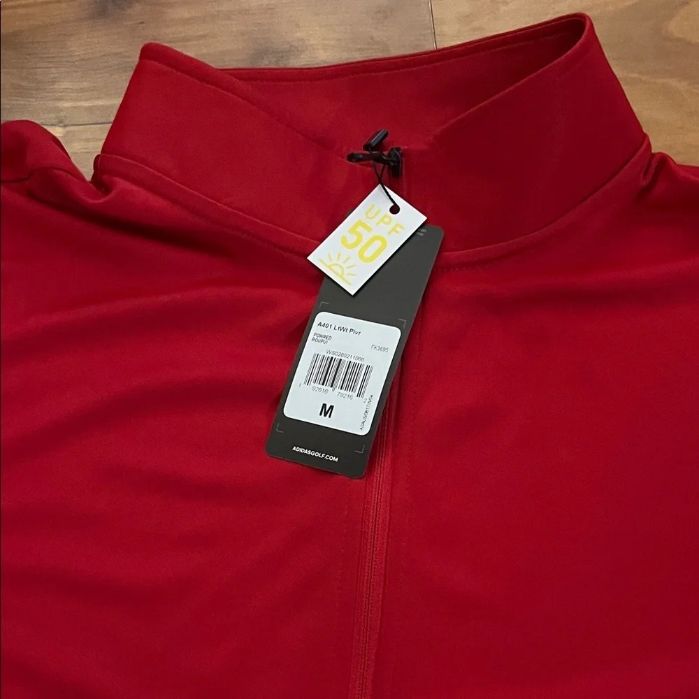 Adidas Bold Red quarter zip / UPF 50
